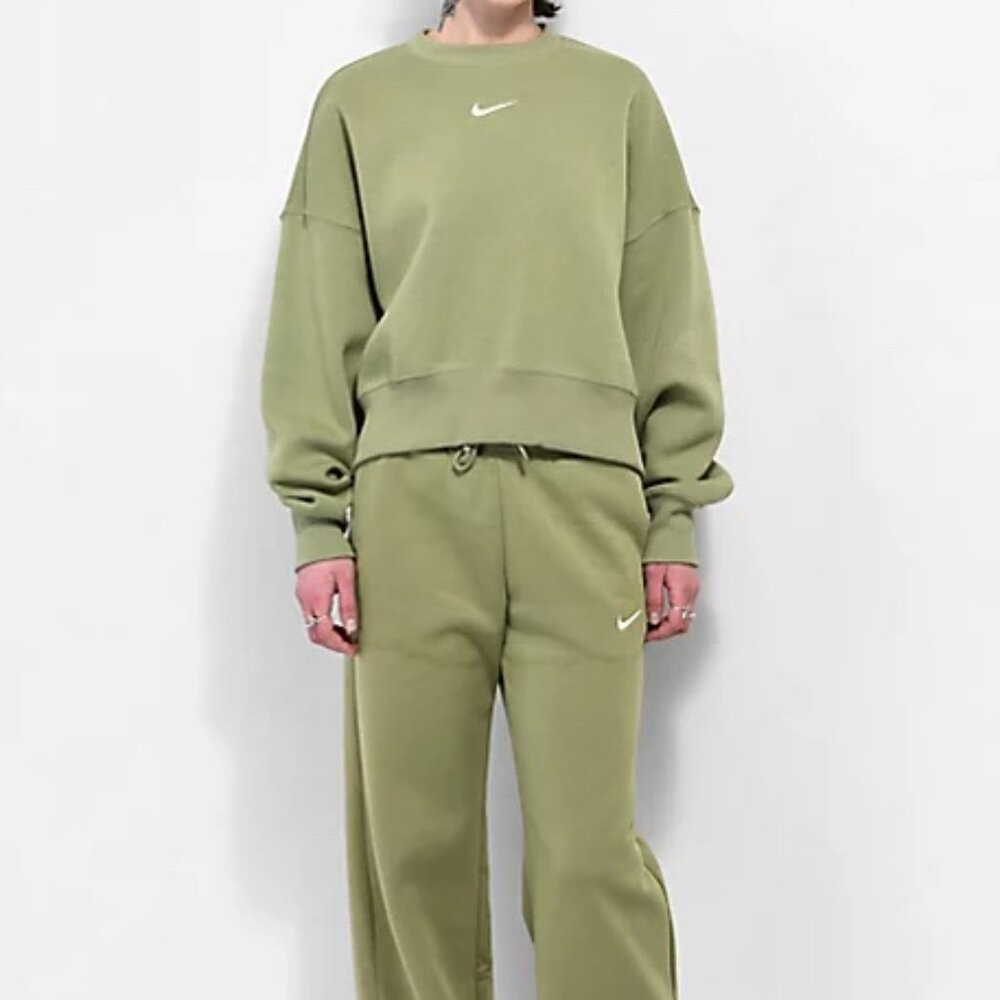 Nike Sportswear Phoenix Fleece Matching Set Alligator Green Medium - Picture 1 of 16